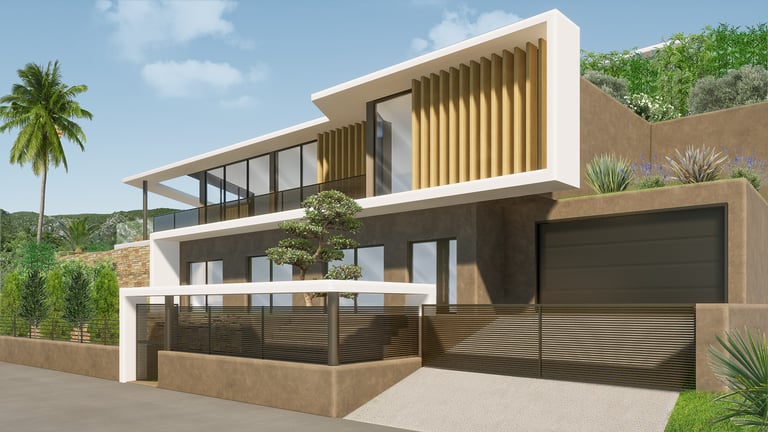 La modélisation 3D d'une villa d'architecte