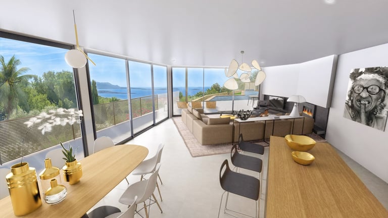 Une perspective 3D intérieur d'un espace de vie