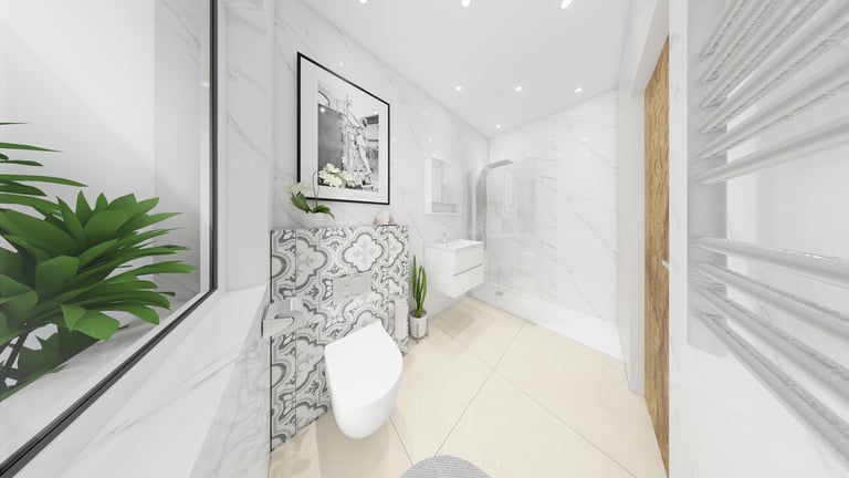 Une salle de bain en 3D