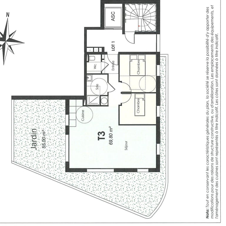 Plan 2D architectural des villas VEFA à Six-Fours-les-Plages