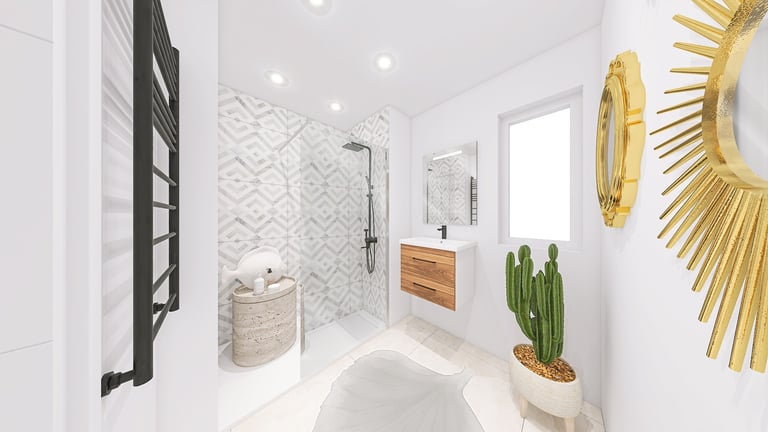 Visualisation 3D salle de bain design appartement neuf Grasse.