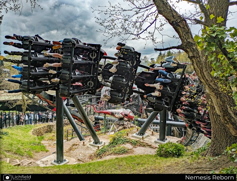 Nemesis Track Curve with Riders