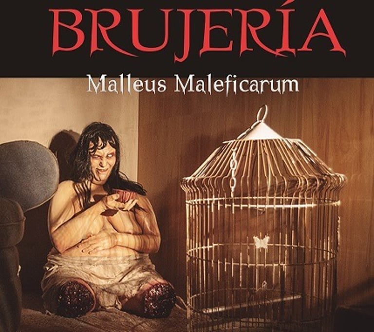 Brujeria Malleus Maleficarum album cover featuring a seated figure and a bird cage.