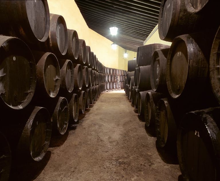 Interior view of Pettersen bodega, capturing the area where the sherry casks are meticulously stored.