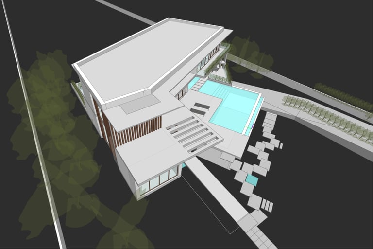 Imagem 1 de 3. Moradia em Lagos. Projeto de Arquitetura. Vistas 3D a partir do ficheiro IFC.