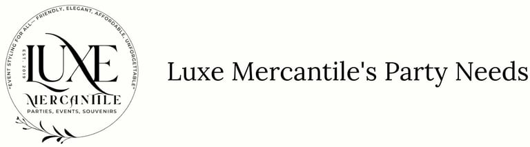 Luxe Mercantile's Party Needs logo