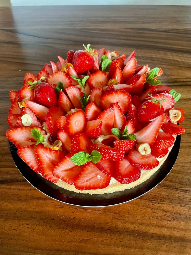 Tarte aux fraises / menthe / Chef Jean-Christian CHEVALIER / JCC Chef Pâtissier / Charolles 71