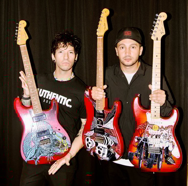 Twenty One Pilots signed guitars