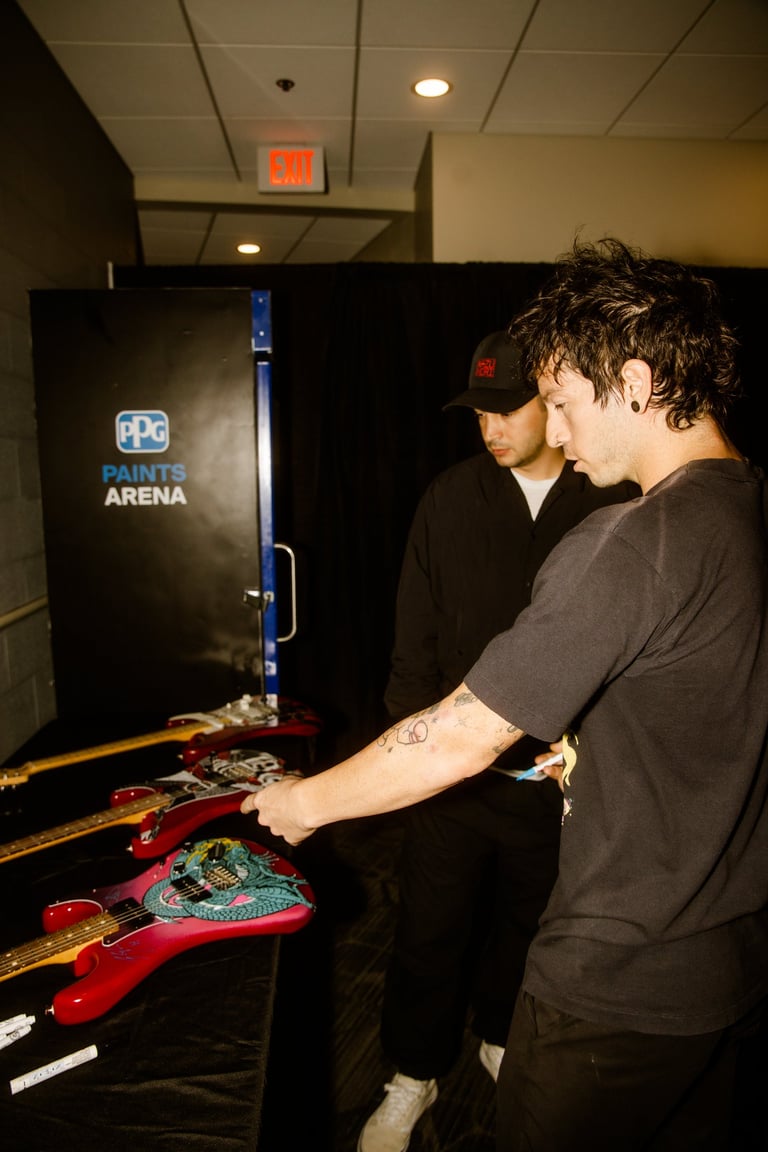 Twenty One Pilots signed guitars