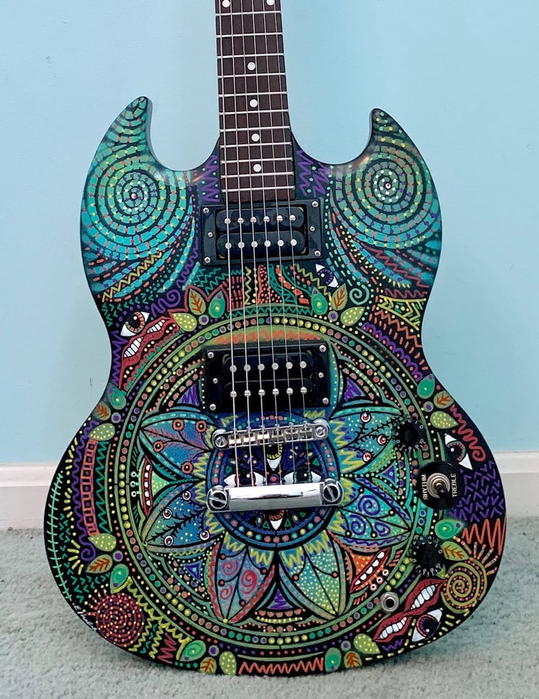 Psychedelic SG hand-painted Graffiti-Garage