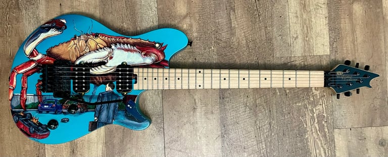 Hand-painted guitar EVH Wolfgang Mammoth.