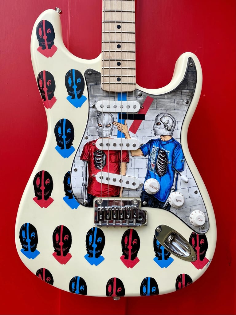 Twenty One Pilots hand-painted guitar