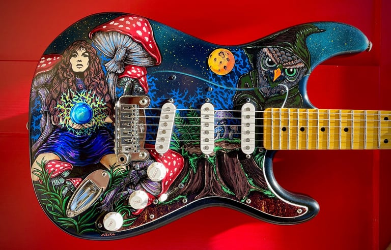 Psychedelic Stratocaster hand-painted Graffiti-Garage