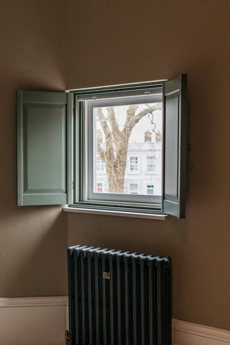 solid shutters in listed telford property