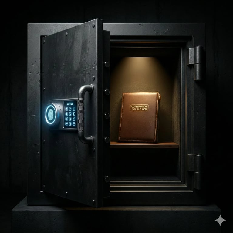 Confidential legal and financial data security at Harsh Malik Law Offices.