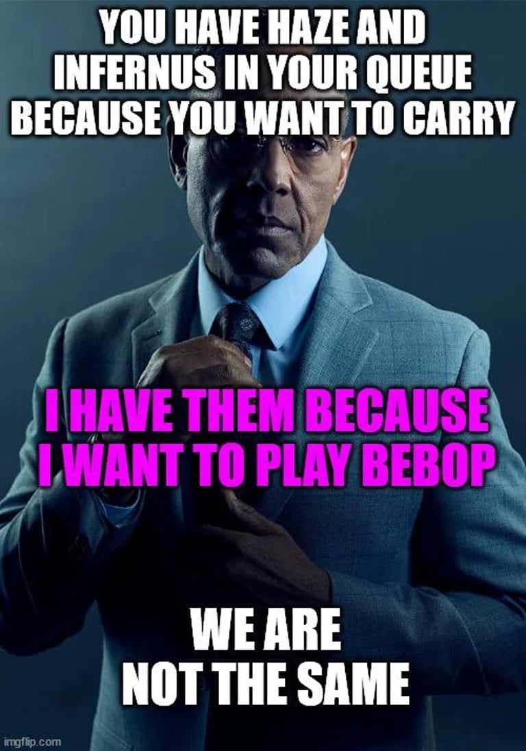 Bebop Prio Pick over Haze and Infernus Deadlock