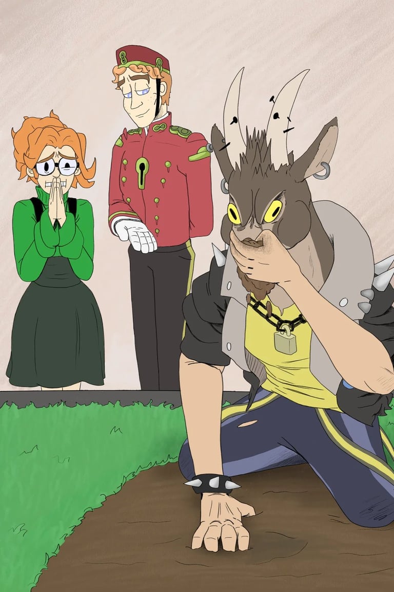 Billy Eats Grass in front of Doorman and Paige Deadlock Meme
