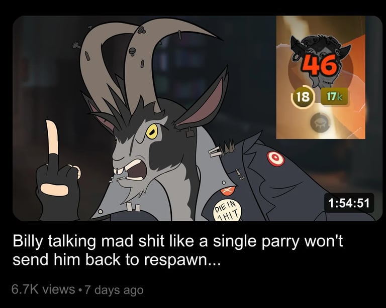 Billy Won't Stop Getting Parried Meme Deadlock