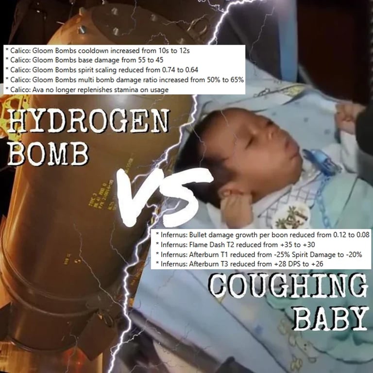 Calico Hydrogen Bomb vs. Coughing Baby Deadlock Meme