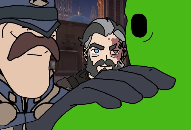 Warden grabs Viscous Shoulder Deadlock Meme