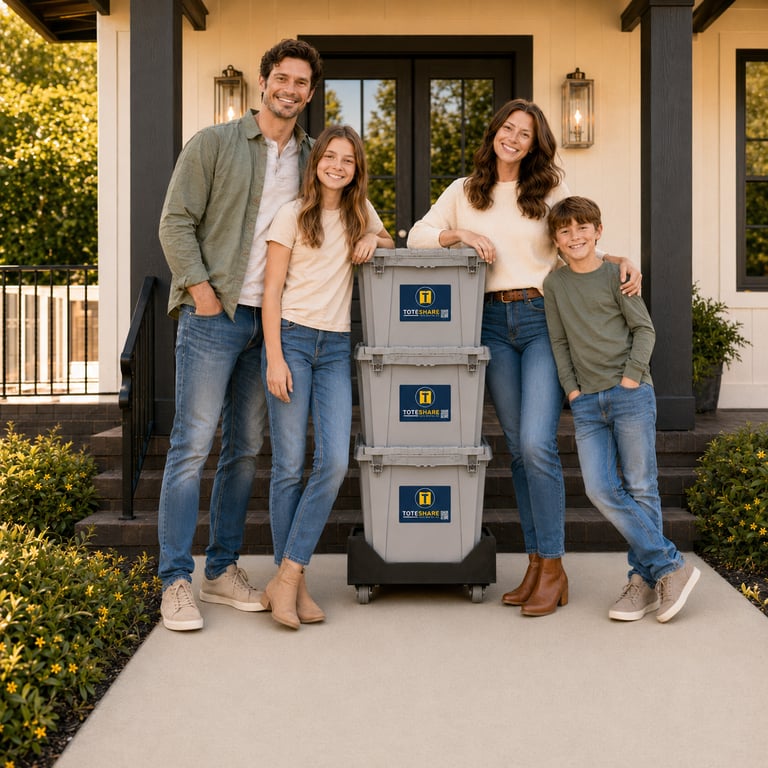 Family ditching moving boxes for reusable tote rental delivery in Johnson City TN