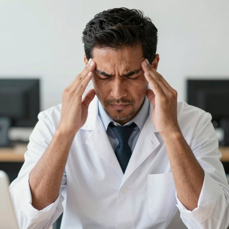 Close-up of a practitioner gently applying ear acupuncture needles with care.