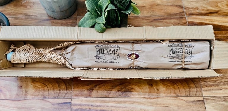 Hand-finished Nirvana cricket bat crafted in the Surat atelier.