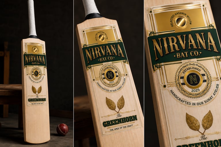 Nirvana Hard Tennis Cricket Bats Collection handcrafted in the Surat atelier.