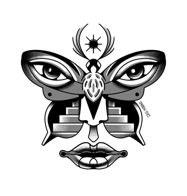 Available Old school moth tattoo design by Sparrow Flies