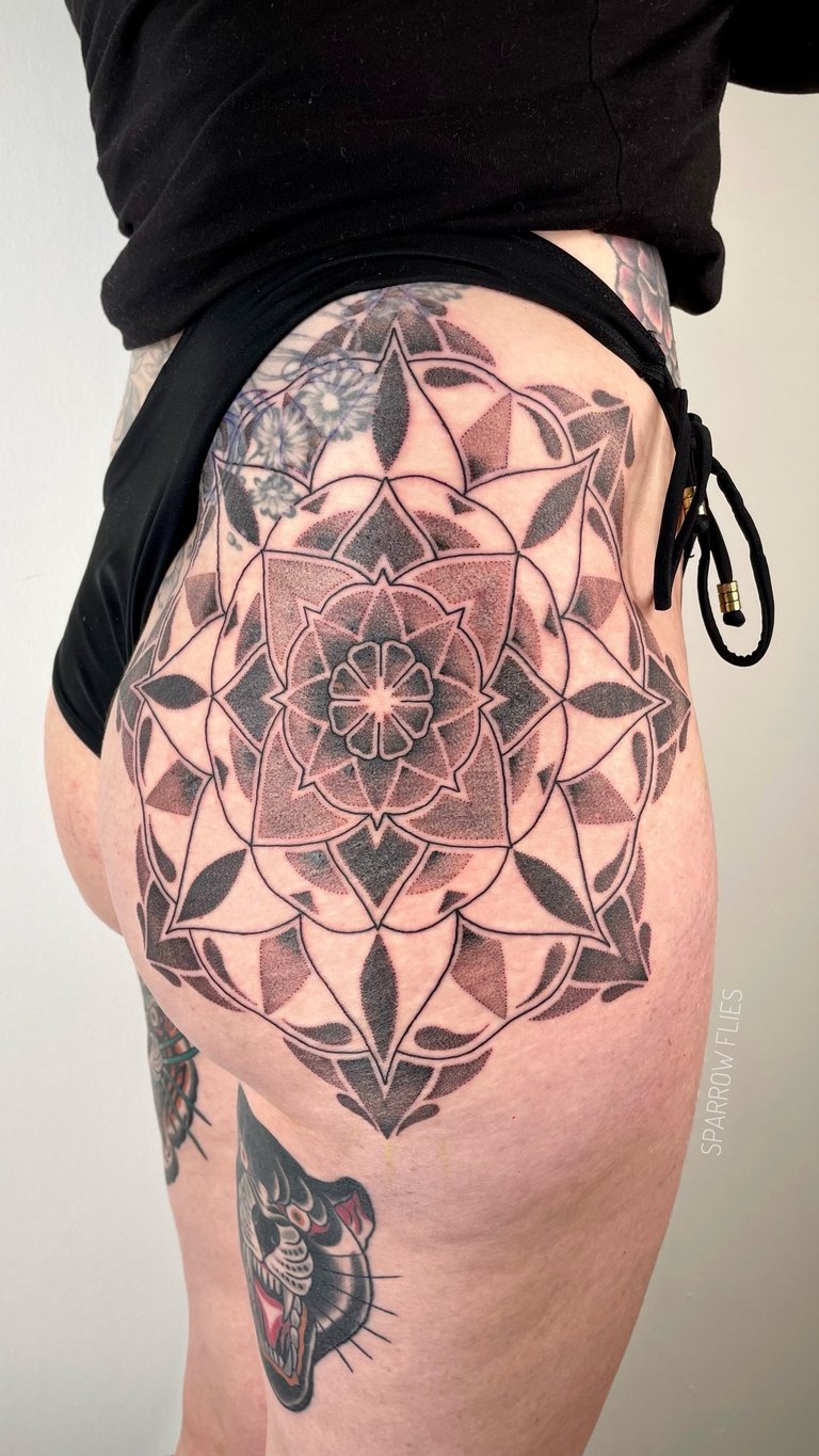 Ornamental mandala tattoo design made by Agnė