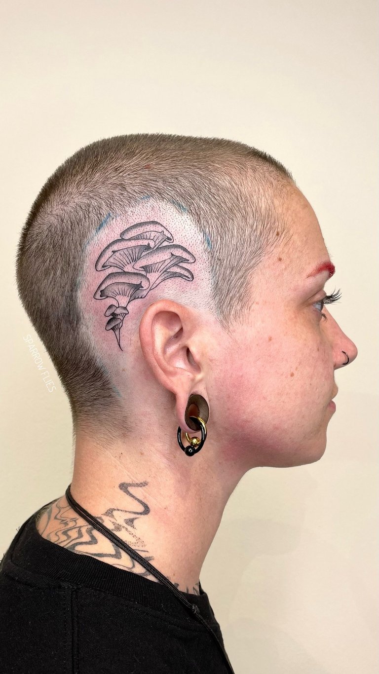 Traditional old school mushrooms tattoo design by Agnė