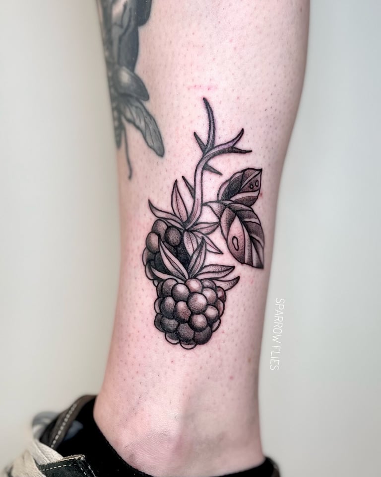 Old school blackberries tattoo designed by Agnė