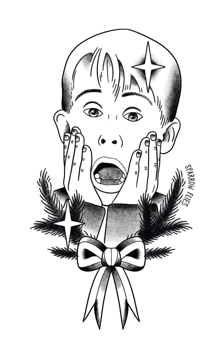 Home alone old school tattoo flash