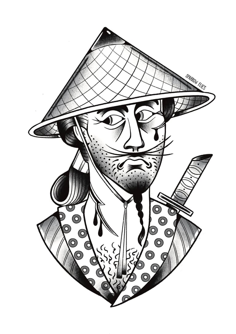 Wanna-do old school samurai tattii design