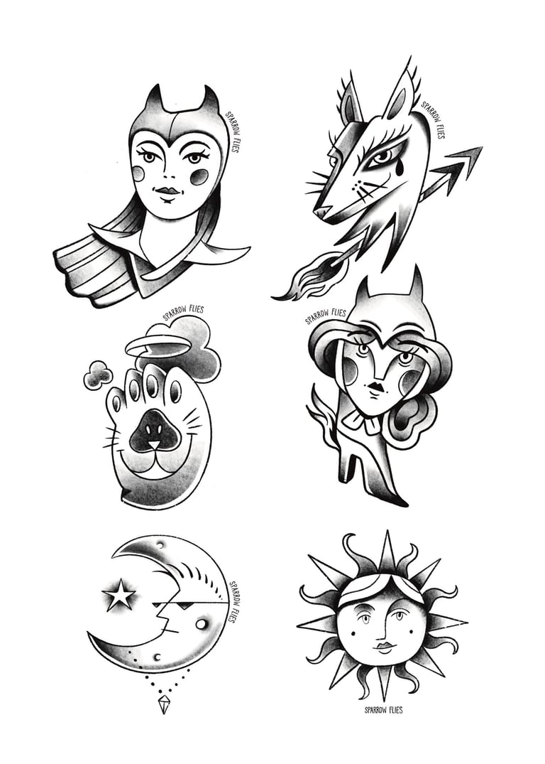 Small old school tattoo flashes