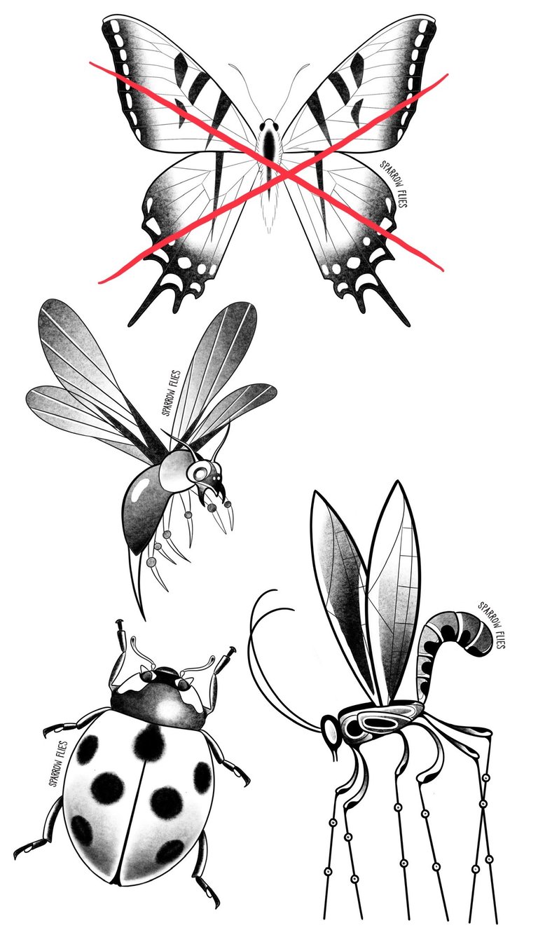 Available neo-traditional tattoo designs by Sparrow Flies