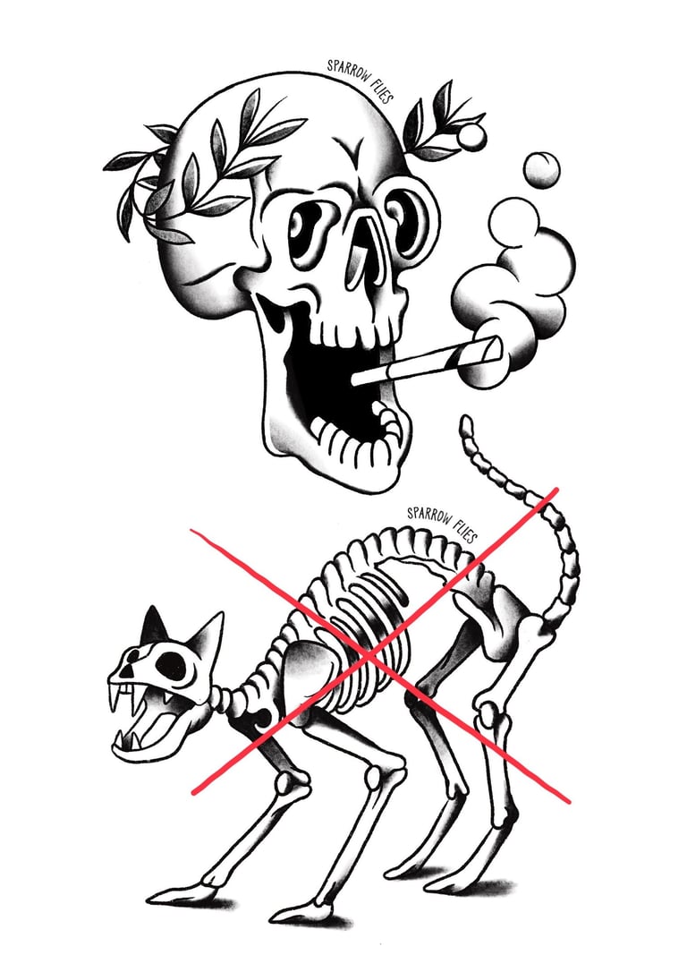 Available Skull tattoo design by Sparrow `Flies
