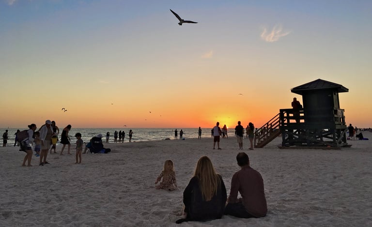 watching the sun set on Siesta Key