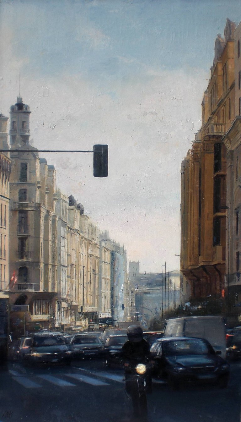 GRAN VIA EN TONO AZUL 122 X 70