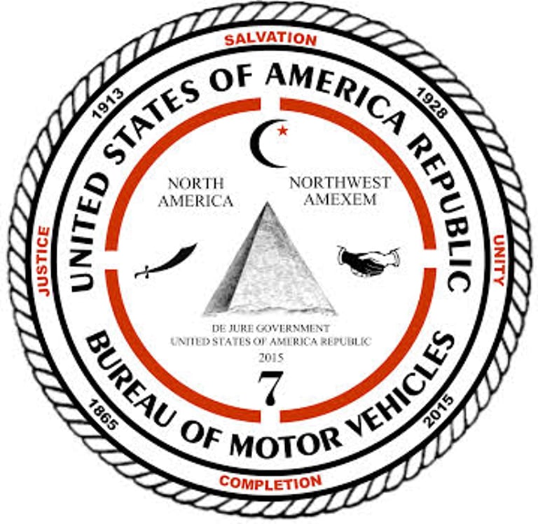 UNITED STATES OF AMERICA REPUBLIC BUREAU OF MOTOR VEHICLES logo