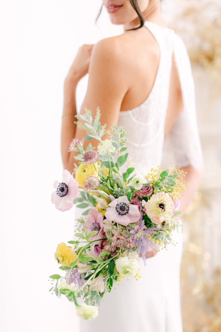 bouquet de fleurs de mariées. Couleurs pastelles et romantiques. Céline Chan photographies