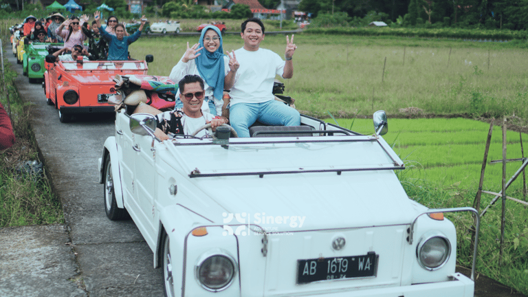 vw tour borobudur menikmati pemandangan alam dan persawahan magelang