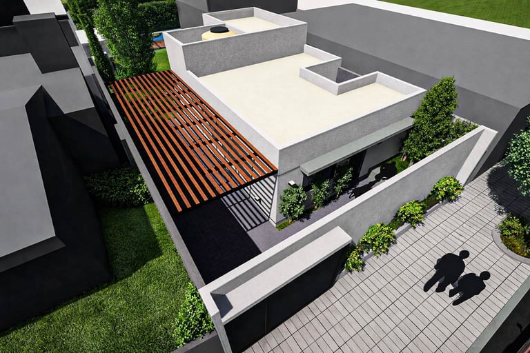 Casa moderna en barrio privado con diseño minimalista