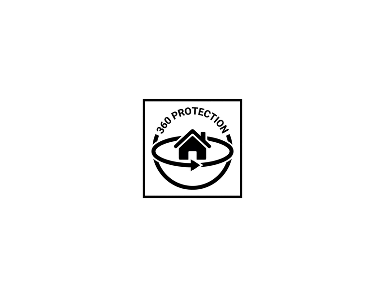 a silhouette image showing 360 degree pest protection