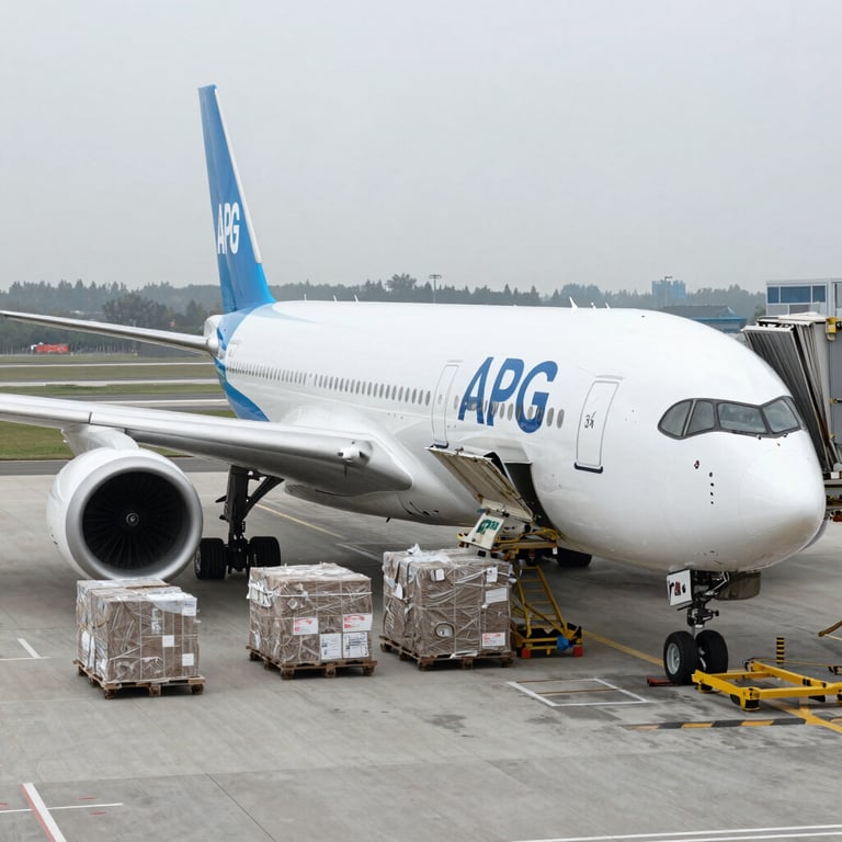 A modern airline website homepage displayed on a laptop with a clean, blue-toned interface.