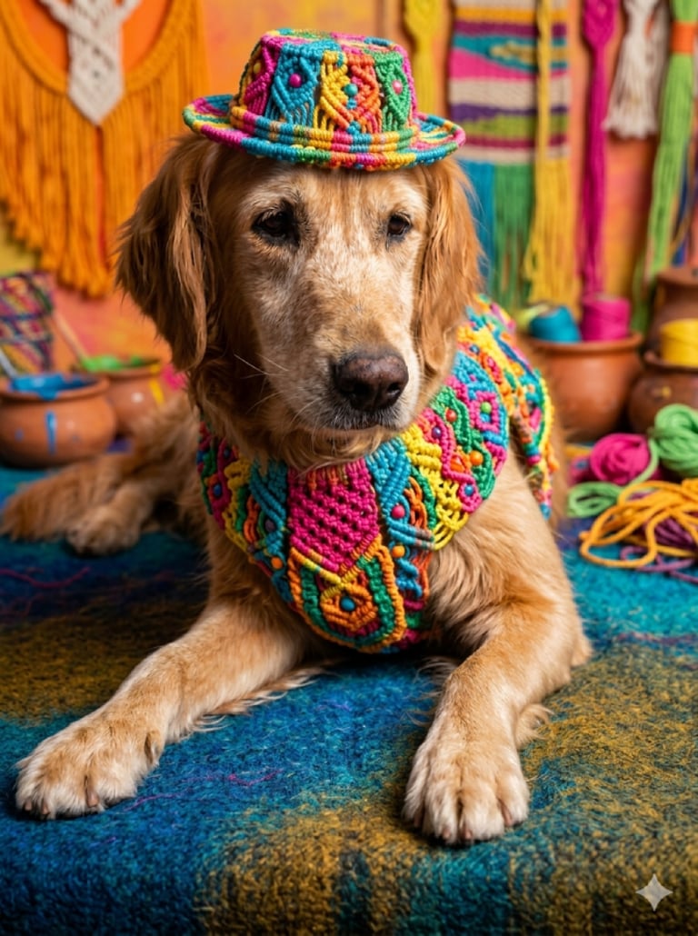 GOLDEN CON CHALECO MACRAME
