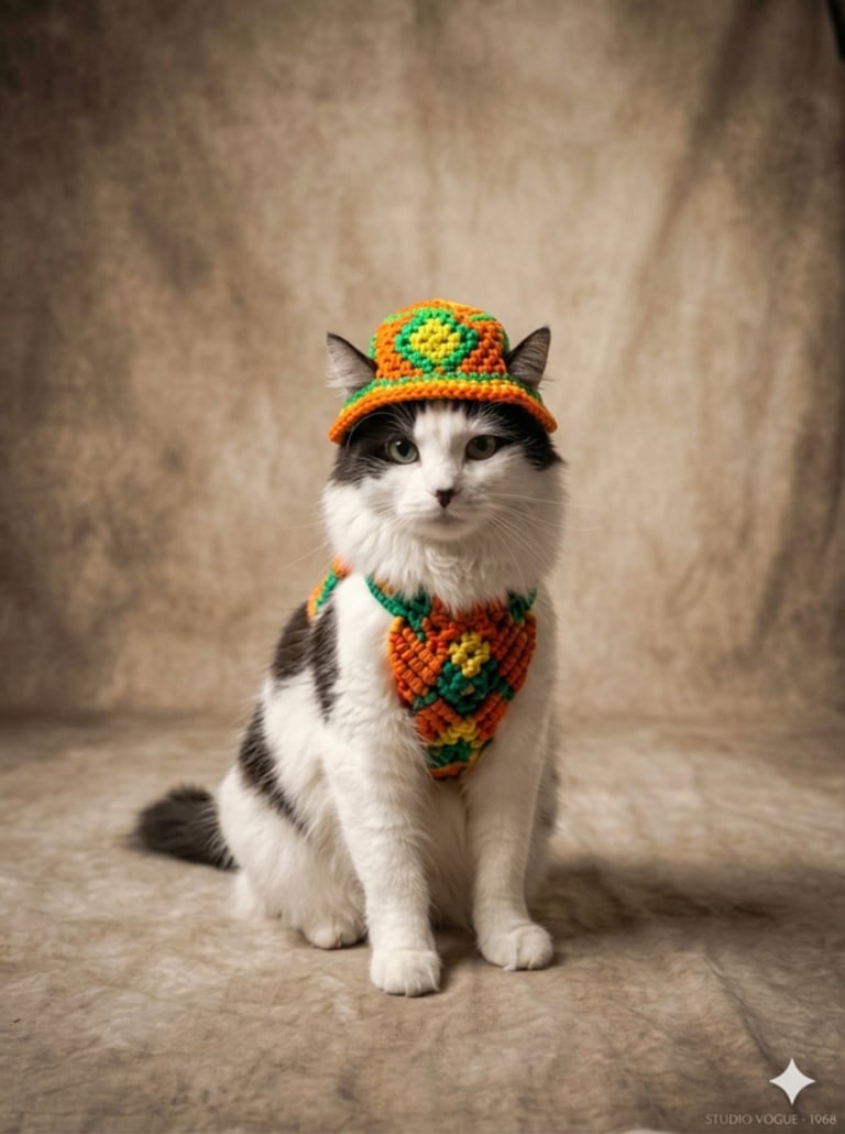 GATO CHALECO MACRAME AMARILLO