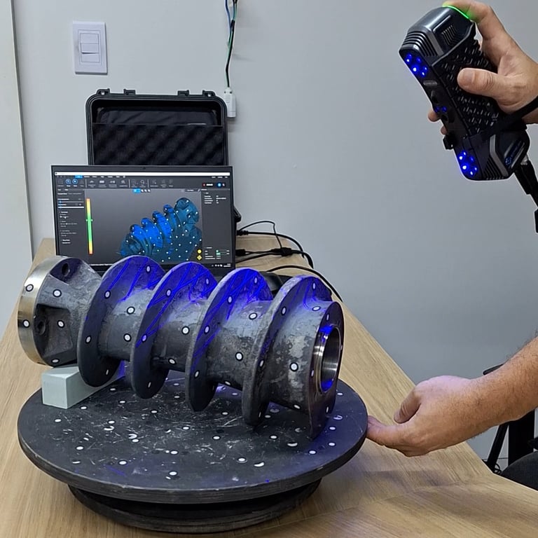 Digitalização 3D de uma peça helicoide