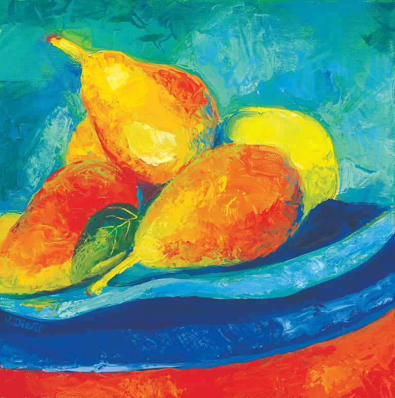 Summer Pears oil painting by Julie Diehl