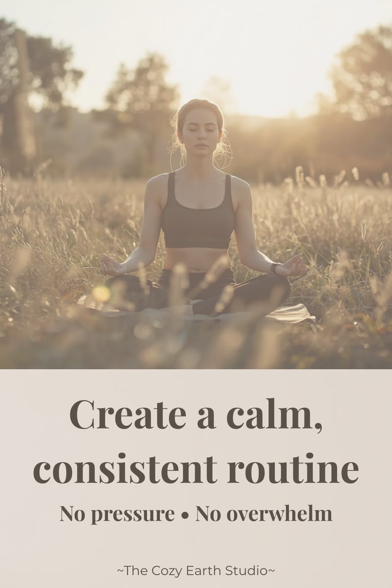 Woman sitting in a field with crossed legs meditating
